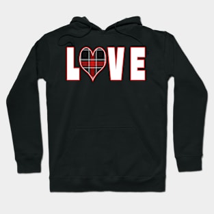 Love valentines plaid heart Hoodie